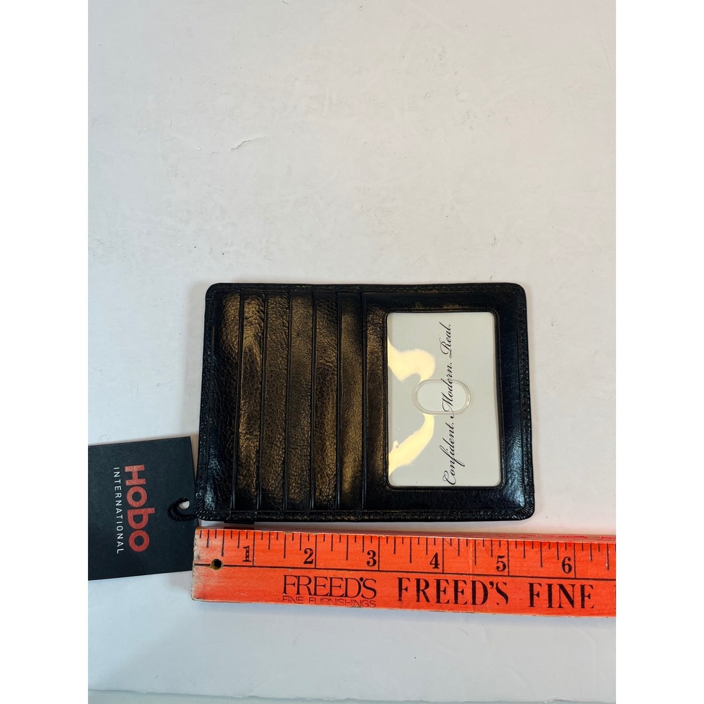 Hobo International Euro Slide Black Leather Card Case Wallet FL-7001BLK NWT - Picture 5 of 5